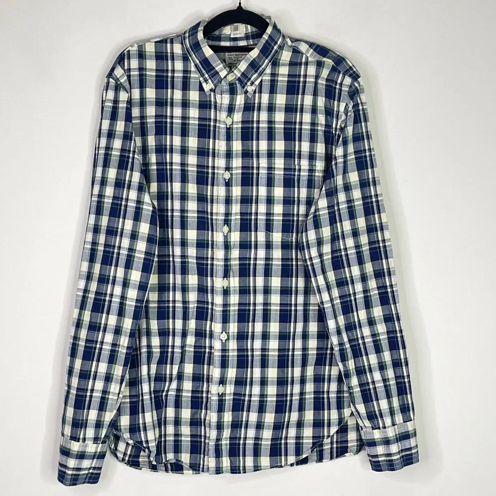 J. Crew Slim Fit Plaid Button Down Long Sleeve Shirt Men's Size Medium